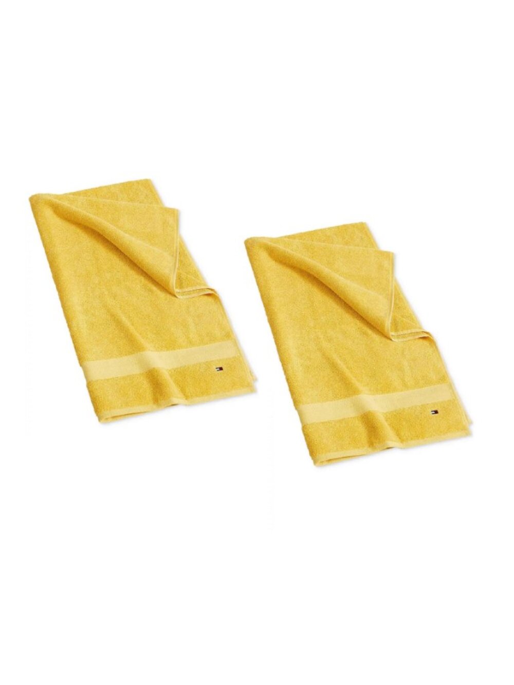 2 new MIMOSA YELLOW Tommy Hilfiger Modern American 100% Cotton BATH Towels